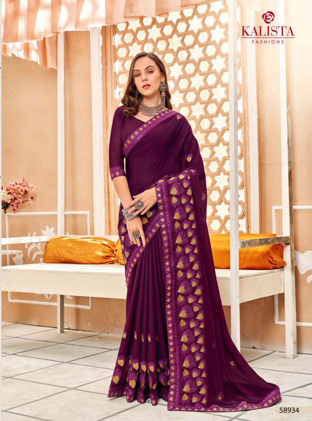 Kalista Manali New Exclusive Wear Vichitra Silk Fancy  Saree Collection
